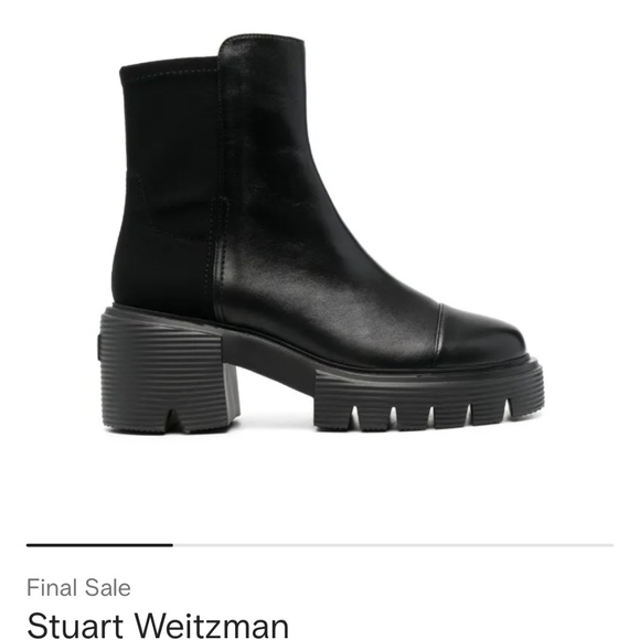 Stuart Weitzman 5050 Soho 70mm Leather Booties Black, 10 - New - Picture 3 of 9